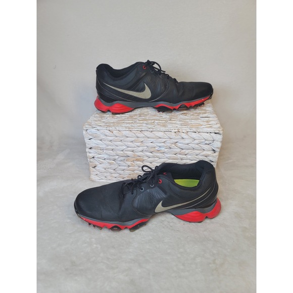Nike Lunar Control II Golf Shoes Black Activewear 628574-003 Mens 9.5 Spiked